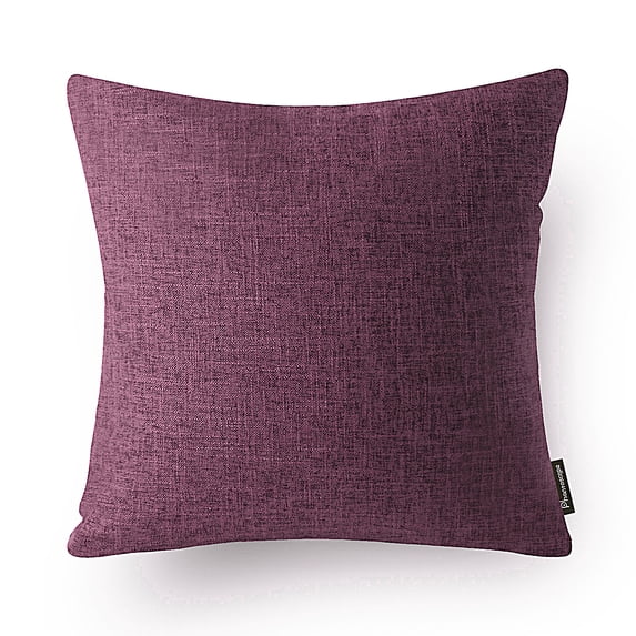 Phantoscope Linen-Look Decorative Throw Pillow with Insert, 22 x 22 in, Dark Purple, 1 Pack