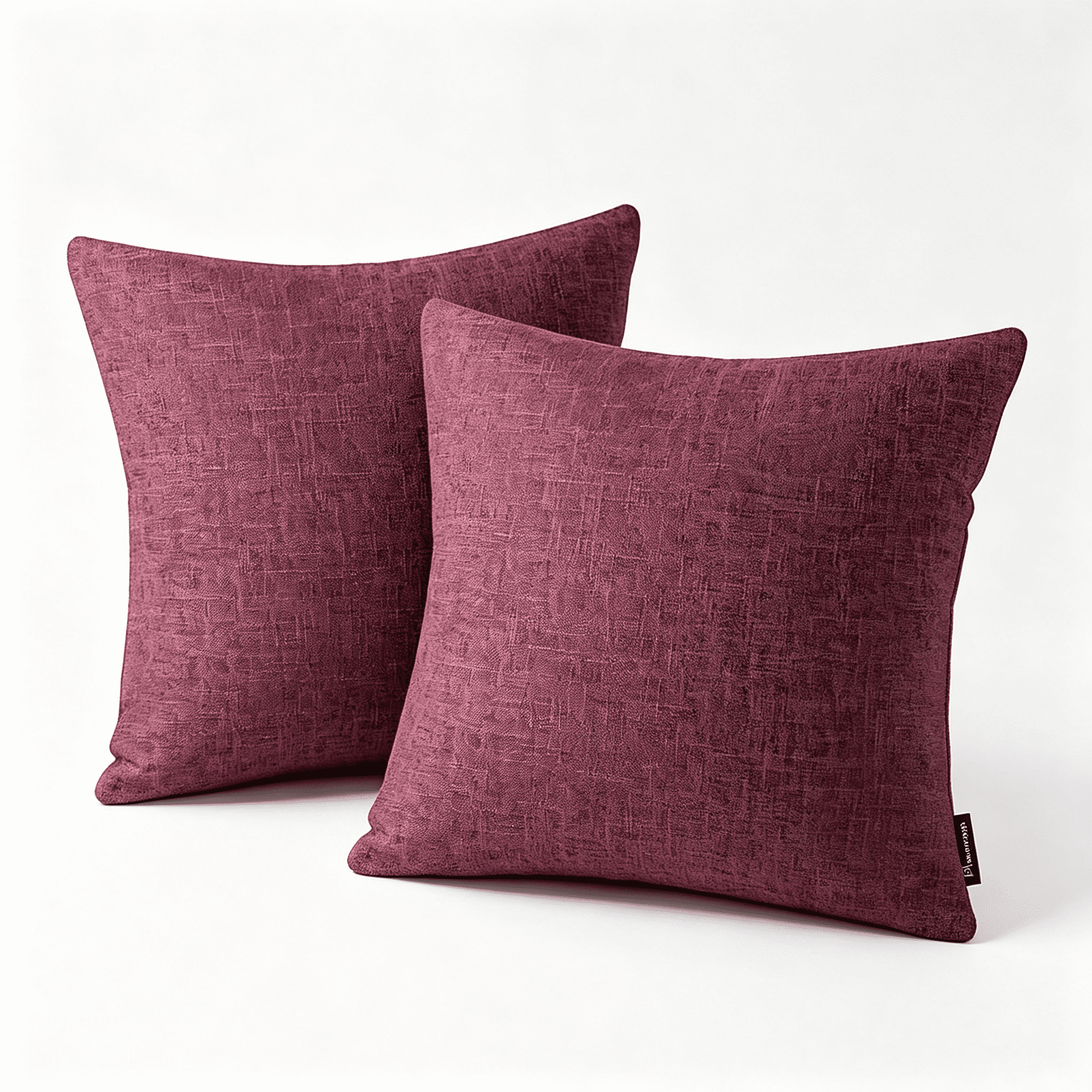 Phantoscope Linen-Look Decorative Throw Pillows with Inserts, 22 x 22 in, Dark Purple, 2 Pack