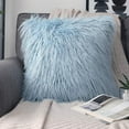 thumbnail image 1 of Phantoscope Merino Style Faux Fur Series Decorative Throw Pillow, 18" x 18", Light Blue, 1 Pack, 1 of 4