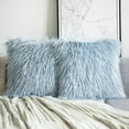 thumbnail image 1 of Phantoscope Merino Style Faux Fur Series Decorative Throw Pillow, 18" x 18", Light Blue, 2 Pack, 1 of 4