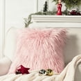 thumbnail image 1 of Phantoscope Merino Style Faux Fur Series Decorative Throw Pillow, 18" x 18", Pink, 1 Pack, 1 of 4