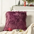 thumbnail image 1 of Phantoscope Merino Style Faux Fur Series Decorative Throw Pillow, 20" x 20", Purple, 1 Pack, 1 of 4