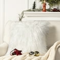 thumbnail image 1 of Phantoscope Merino Style Faux Fur Series Decorative Throw Pillow, 22" x 22", White, 1 Pack, 1 of 4