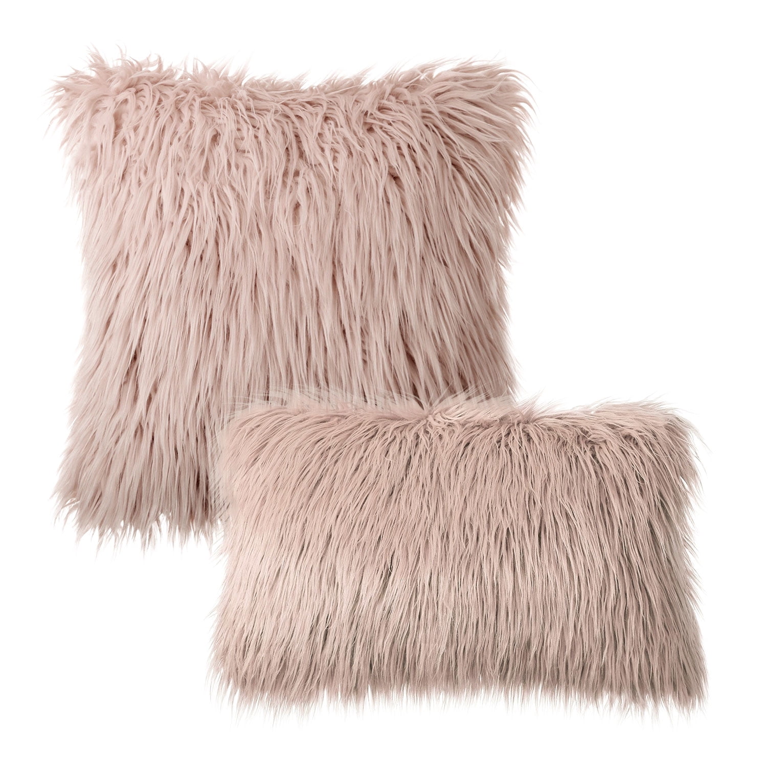 Phantoscope Merino Faux Fur Throw Pillow - Beige, 2 Pack - Walmart.com