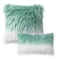 thumbnail image 1 of Phantoscope Merino Style Faux Fur Series Decorative Throw Pillow Bundle, 12" x 20"/20" x 20", Blue White, 2 Pack, 1 of 5