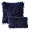 thumbnail image 1 of Phantoscope Merino Style Faux Fur Series Decorative Throw Pillow Bundle, 12" x 20"/22" x 22", Navy Blue, 2 Pack, 1 of 5