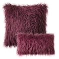 thumbnail image 1 of Phantoscope Merino Style Faux Fur Series Decorative Throw Pillow Bundle, 12" x 20"/22" x 22", Purple, 2 Pack, 1 of 5