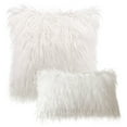 thumbnail image 1 of Phantoscope Merino Style Faux Fur Series Decorative Throw Pillow Bundle, 12" x 20"/22" x 22", White, 2 Pack, 1 of 5