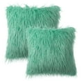 thumbnail image 1 of Phantoscope Merino Style Faux Fur Series Decorative Throw Pillow Bundle, 20" x 20"/22" x 22", Green, 2 Pack, 1 of 4