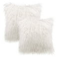 thumbnail image 1 of Phantoscope Merino Style Faux Fur Series Decorative Throw Pillow Bundle, 20" x 20"/22" x 22", White, 2 Pack, 1 of 4