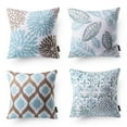 thumbnail image 1 of Phantoscope New Living Series Double-sided Design Decorative Throw Pillow Cover, 18" x 18", Blue/Brown, 4 Pack, 1 of 7