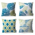 thumbnail image 1 of Phantoscope New Living Series Double-sided Design Decorative Throw Pillow Cover, 18" x 18", Blue/Green, 4 Pack, 1 of 7