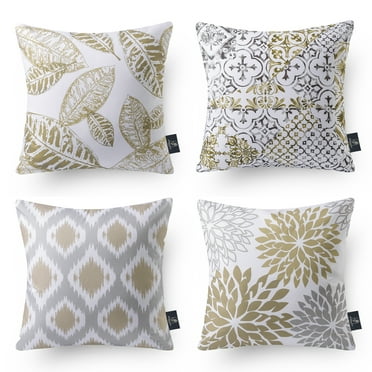 Phantoscope New Living Series Duplex Printing Decorative Throw Pillow Cover, 18" x 18", Brown, 4 Pack