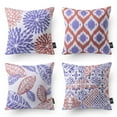 thumbnail image 1 of Phantoscope New Living Series Duplex Printing Decorative Throw Pillow Covers, 18" x 18", Blue and Orange, Set of 4, 1 of 4