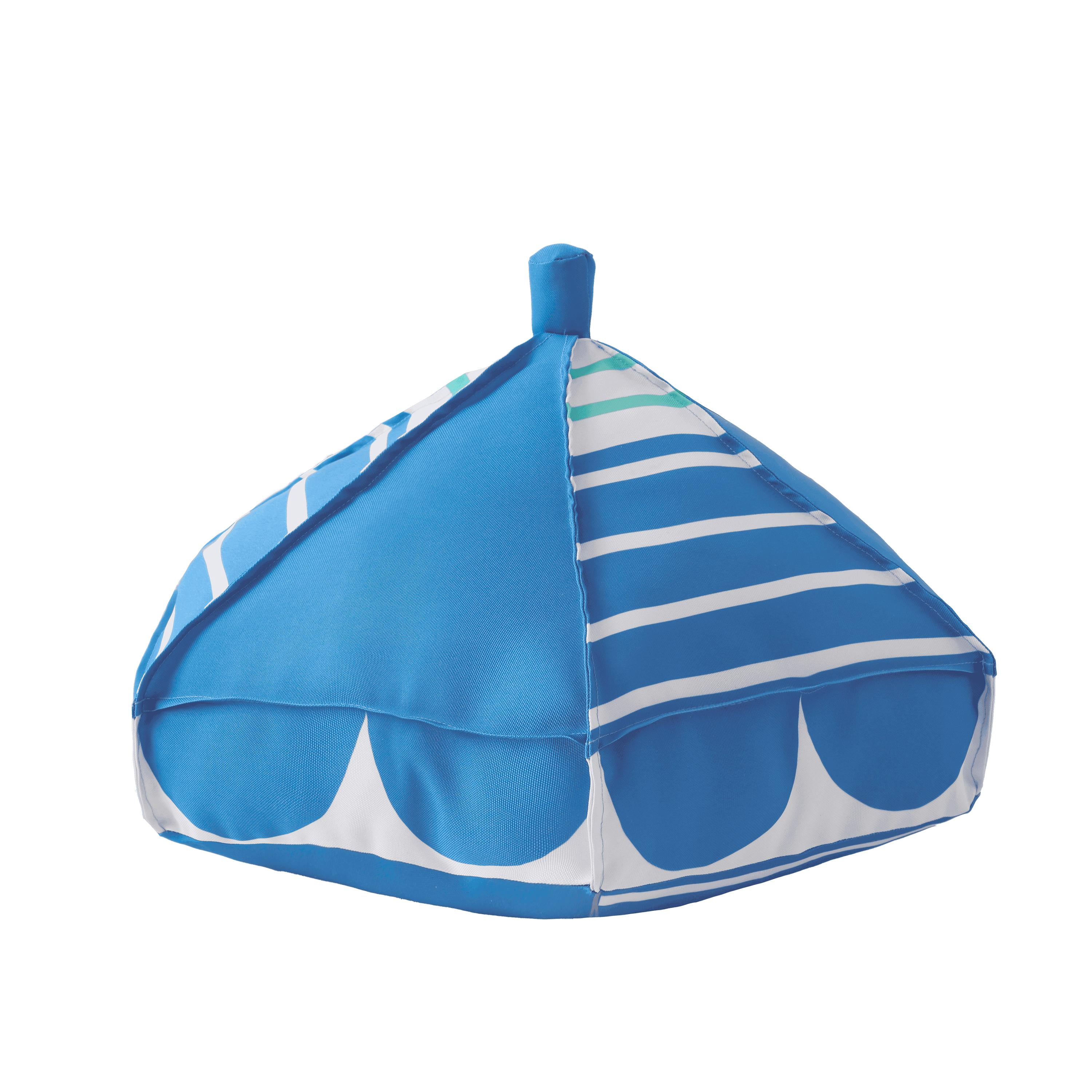 Phantoscope Outdoor Umbrella Shaped Throw Pillow, Waterproof Decorative Patio Pillow, Beach Cushion, Blue, 18 x 18 x 12 in