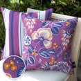 thumbnail image 1 of Phantoscope Outdoor Waterproof Floral Printed Decorative Throw Pillow Cover for Patio Garden, Purple 18x18 Inch, Pack of 2, 1 of 7