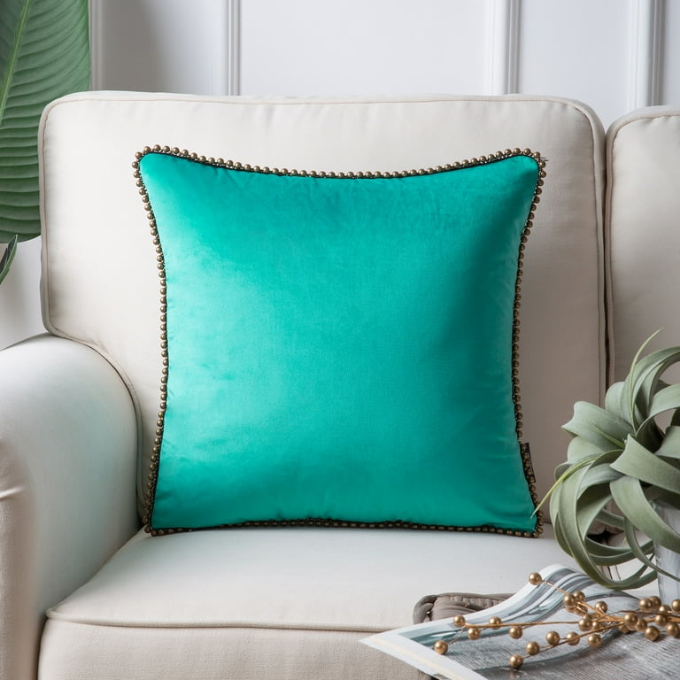 Turquoise velvet online pillows