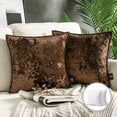 thumbnail image 1 of Phantoscope Patterned Velvet Tailored Edge Decorative Throw Pillow, 20" x 20", Coffee, 2 Pack, 1 of 5