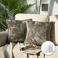 thumbnail image 1 of Phantoscope Patterned Velvet Tailored Edge Decorative Throw Pillow, 22" x 22", Gray, 2 Pack, 1 of 5