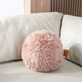 thumbnail image 1 of Phantoscope Plush Ball Alpaca Fleece Throw Pillow Decorative Couch Pillow, 10" x 10", Pink, 1 Pack, 1 of 4