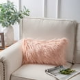thumbnail image 1 of Phantoscope Plush Faux Fur Full Throw Pillow with Insert, 12"x20", Light Orange, 1 Pack, 1 of 6