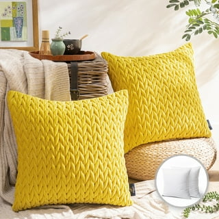 Rock Garden No. 3 Square Throw Pillow in Light Yellow