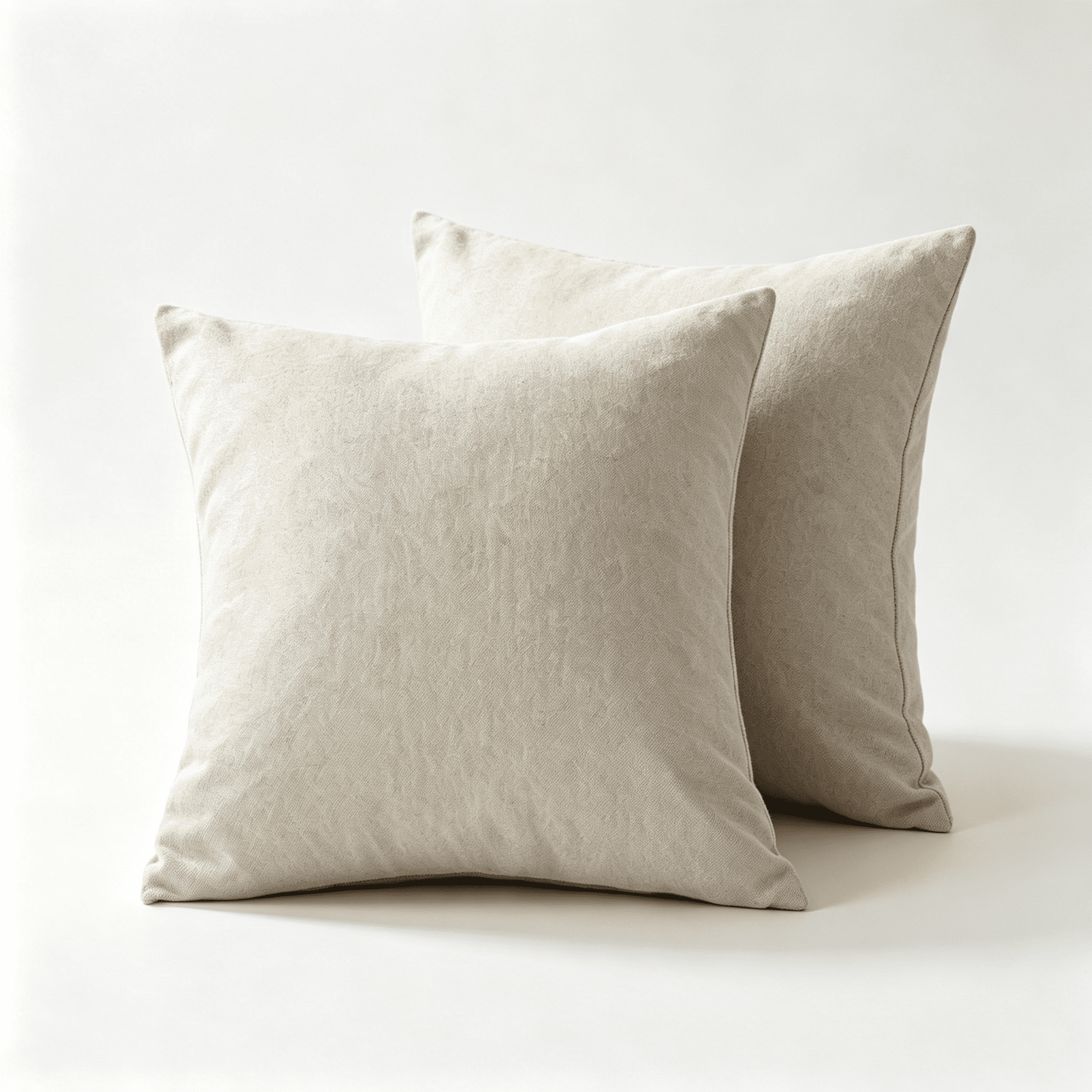 Phantoscope Reversible Woolen Yarn-Dyed Decorative Throw Pillows with Inserts, Light Brown Two-Tone Accent Cushions, 20 x 20 in, 2 Pack
