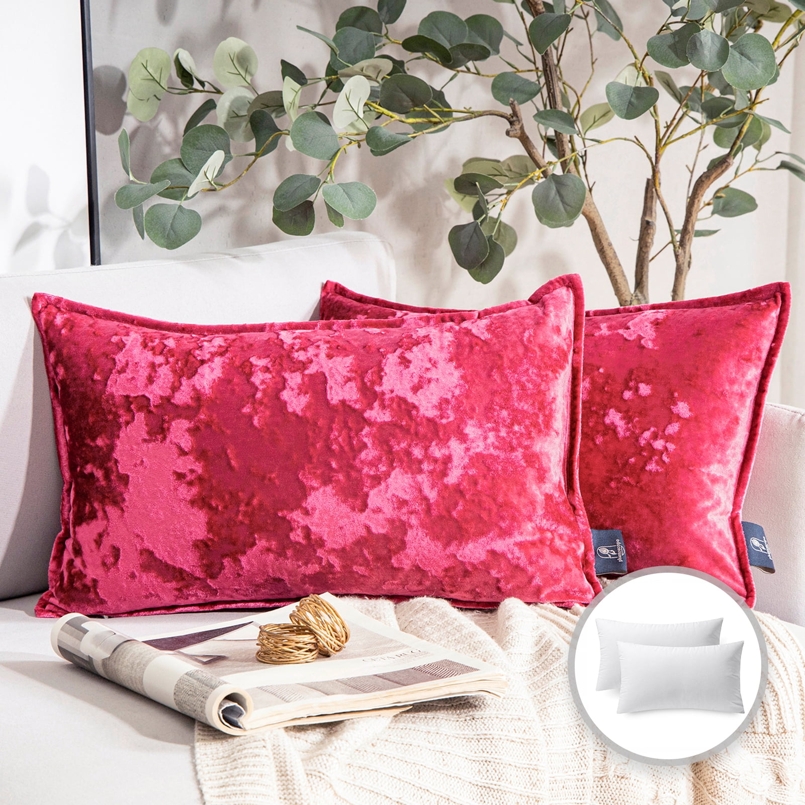 Small Happy Pillow in Velvet Fuchsia from Lo Decor for sale at Pamono