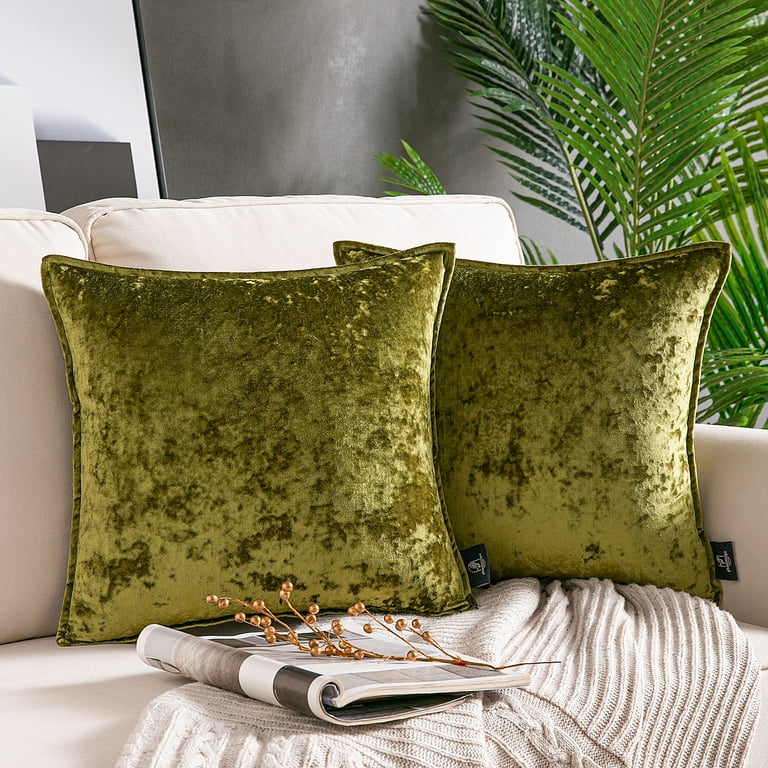 Green crushed velvet cushions hotsell