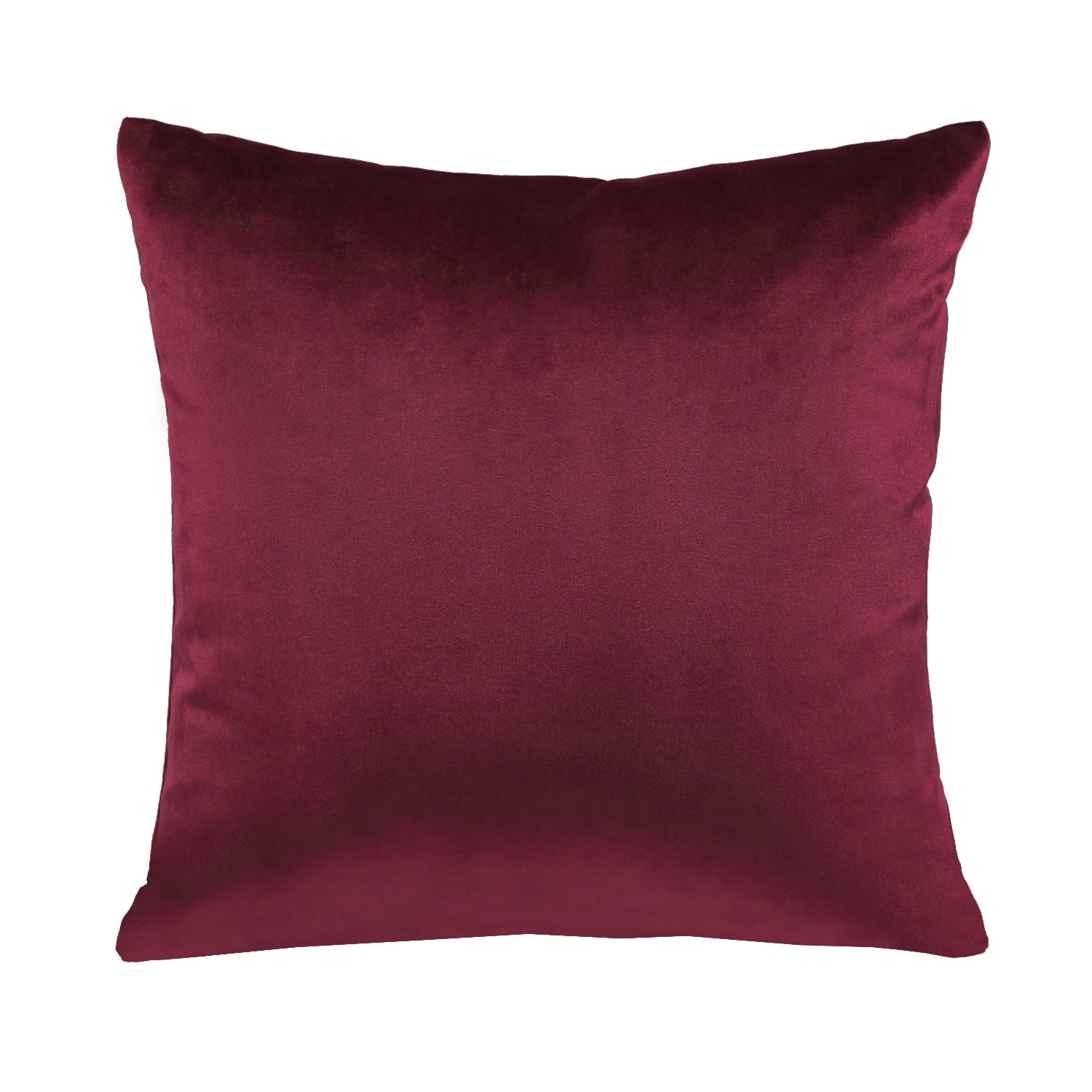 Phantoscope Silky Velvet Decorative Throw Pillow, 20 x 20 in, Dark Red, 1 Pack