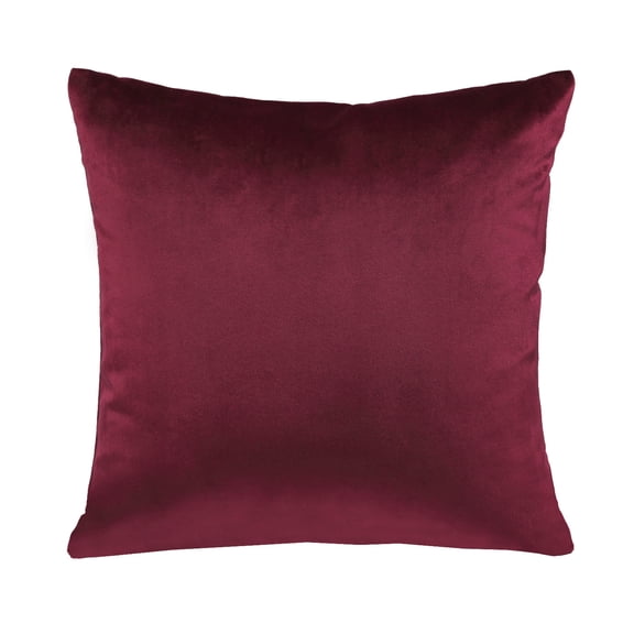 Phantoscope Silky Velvet Decorative Throw Pillow, 20 x 20 in, Dark Red, 1 Pack