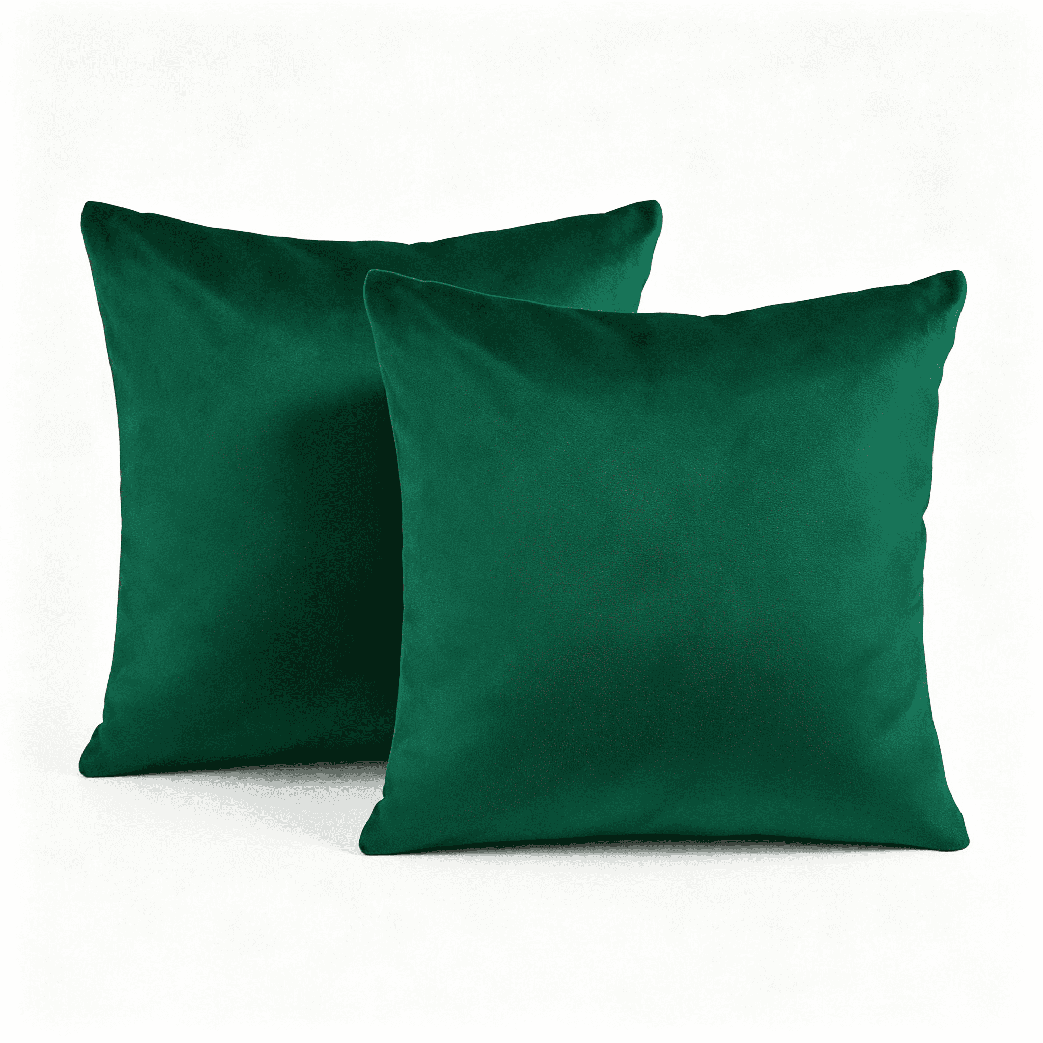 Phantoscope Silky Velvet Decorative Throw Pillows, 20 x 20 in, Dark Green, 2 Pack
