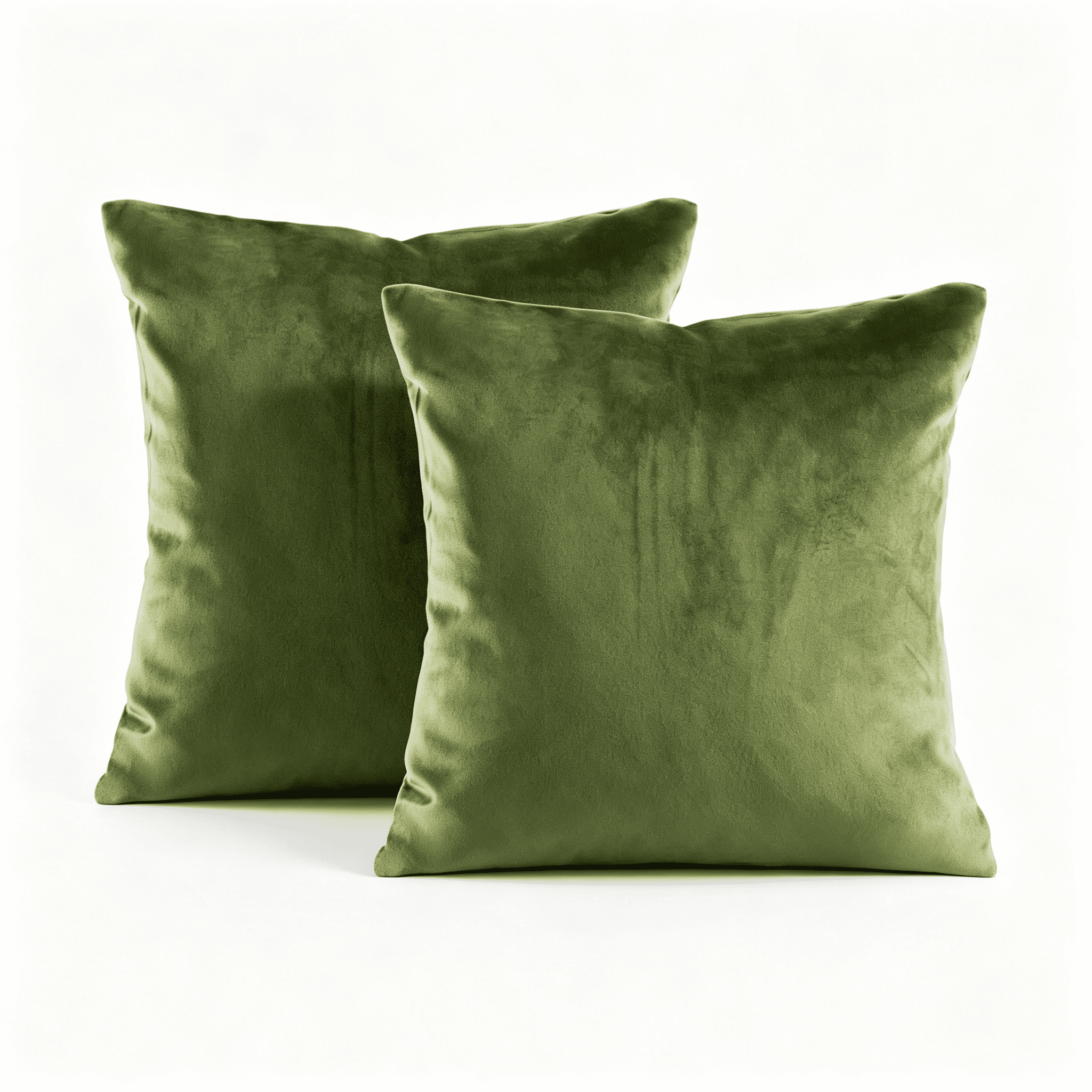 Phantoscope Silky Velvet Decorative Throw Pillows, 20 x 20 in, Light Green, 2 Pack