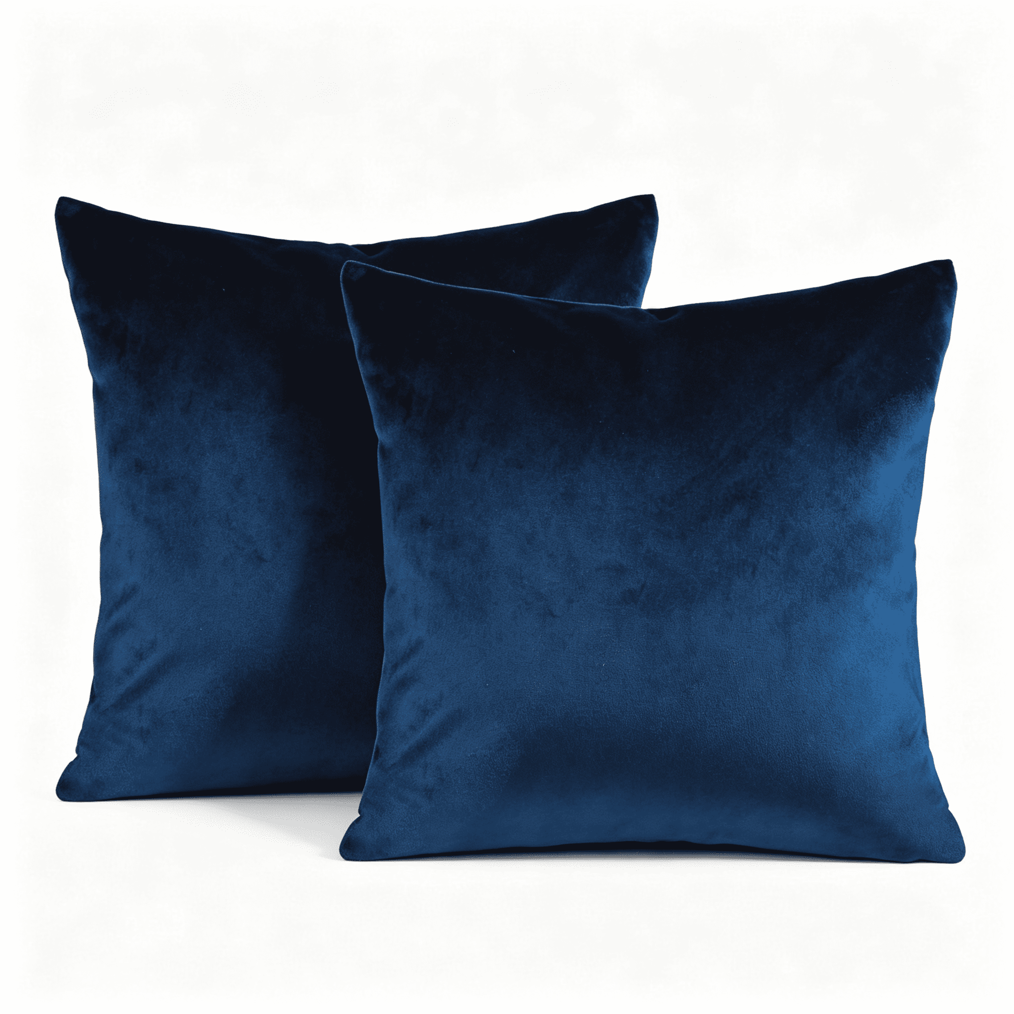 Phantoscope Silky Velvet Decorative Throw Pillows, 20 x 20 in, Navy Blue, 2 Pack