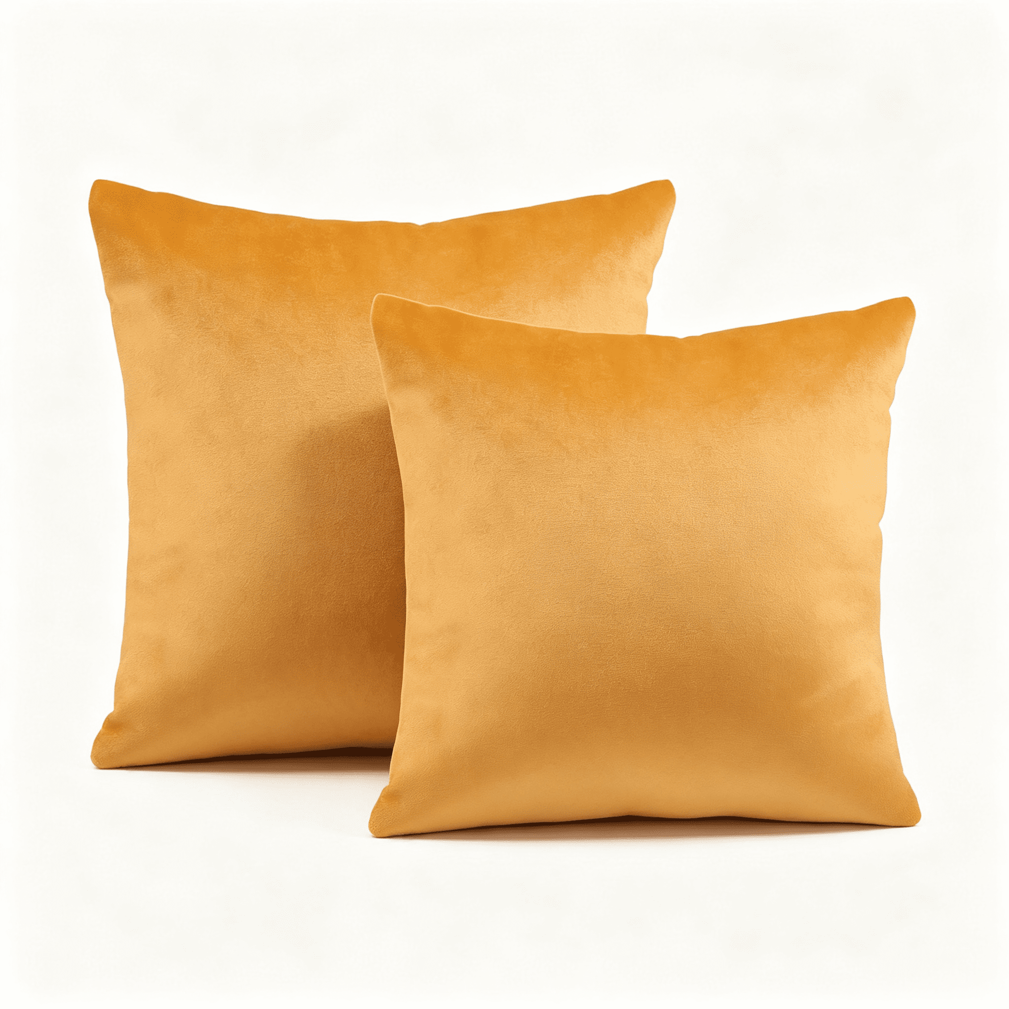 Phantoscope Silky Velvet Decorative Throw Pillows, 20 x 20 in, Orange, 2 Pack