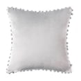 thumbnail image 1 of Phantoscope Silky Velvet Pom Pom 18" x 18" Light Gray Decorative Throw Pillow with Insert, 1 Pack, 1 of 8
