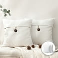 thumbnail image 1 of Phantoscope Single Button Series Cotton Blend Decorative Throw Pillow, 22" x 22",Offwhite, 2 Pack, 1 of 5