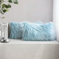 thumbnail image 1 of Phantoscope Soft Fluffy Faux Fur Rectangle Cusion Decorative Throw Pillow Cover, 12" x 20", Light Blue, 2 Pack, 1 of 5