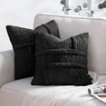 thumbnail image 1 of Phantoscope Soft Fluffy Sherpa series Throw Pillow Cover Faux Fur Decorative Cushion, Black, 20 x 20 Inches, 2 Pack, 1 of 6