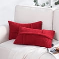 thumbnail image 1 of Phantoscope Soft Fluffy Sherpa series Throw Pillow with Insert Faux Fur Decorative Cushion, Red, 12 x 20 Inches, 2 Pack, 1 of 6