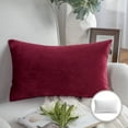 thumbnail image 1 of Phantoscope Soft Silky Velvet Series Decorative Throw Pillow, 12" x 20", Dark Red, 1 Pack, 1 of 7