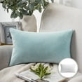 thumbnail image 1 of Phantoscope Soft Silky Velvet Series Decorative Throw Pillow, 12" x 20", Light Blue, 1 Pack, 1 of 7