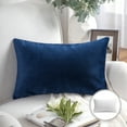 thumbnail image 1 of Phantoscope Soft Silky Velvet Series Decorative Throw Pillow, 12" x 20", Navy, 1 Pack, 1 of 7
