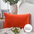 thumbnail image 1 of Phantoscope Soft Silky Velvet Series Decorative Throw Pillow, 12" x 20", Orange Red, 1 Pack, 1 of 7