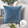 thumbnail image 1 of Phantoscope Soft Silky Velvet Series Decorative Throw Pillow, 18" x 18", Blue, 1 Pack, 1 of 7