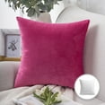 thumbnail image 1 of Phantoscope Soft Silky Velvet Series Square Decorative Throw Pillow Cusion for Couch, 18" x 18", Pink, 1 Pack, 1 of 7