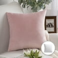 thumbnail image 1 of Phantoscope Soft Silky Velvet Series Decorative Throw Pillow, 20" x 20", Light Pink, 1 Pack, 1 of 7