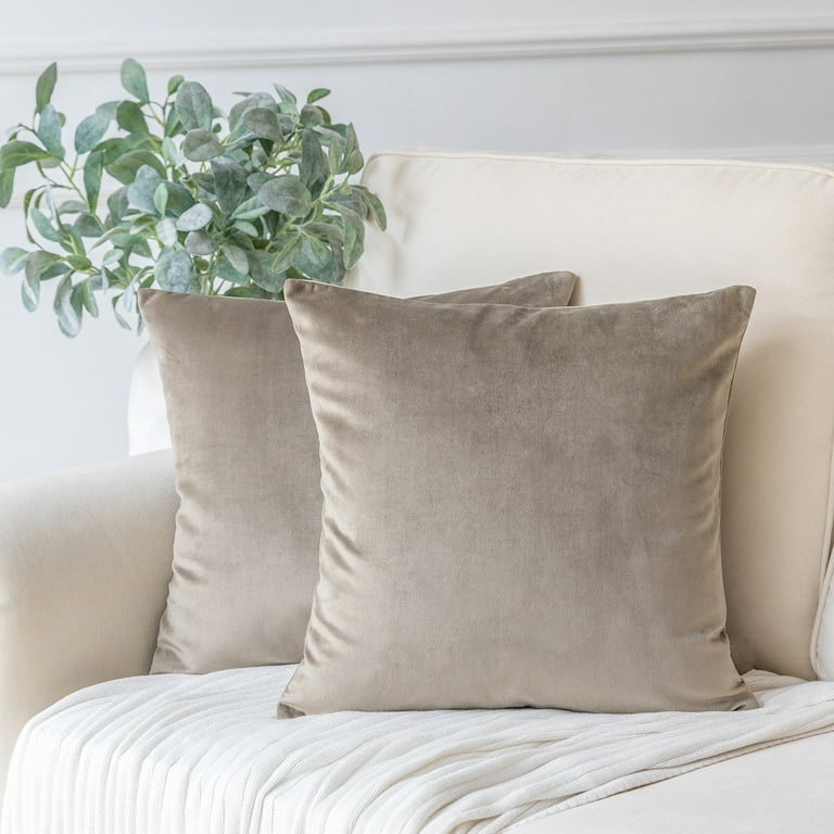 Phantoscope Soft Solid Square Velvet Decorative Throw Pillow Cover