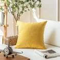 thumbnail image 1 of Phantoscope Soft Textured Linen Burlap Series Decorative Throw Pillow, 18" x 18", Yellow, 1 Pack, 1 of 4