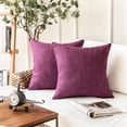 thumbnail image 1 of Phantoscope Soft Textured Linen Burlap Series Decorative Throw Pillow, 20" x 20", Purple, 2 Pack, 1 of 6
